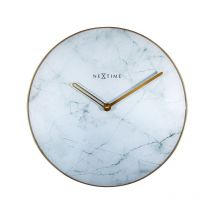 Nextime - Horloge Murale NE-8189WI Marbre ø 40 Cm Blanc