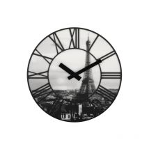 Horloge murale NeXtime NE-3004 Diam. 39 cm, plastique, 3D, gris, « La Ville »