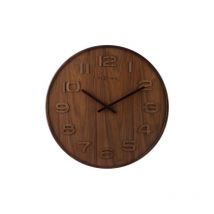 Nextime - Horloge murale NE-3096BR Diam. 35 cm, bois, marron, « Wood Wood Medium »