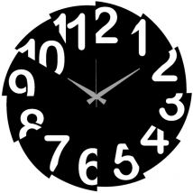 Epikasa - Horloge Murale Nombres 18, Métal, Noir, 40x0,15x40 cm cm