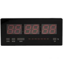 Horloge murale numérique LED 146228 calendrier température 46x21x2 cm