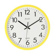 Horloge Murale Quartz Analogique Silencieuse Plastique Jaune