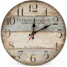 Horloge murale rétro européenne pastorale salon horloge murale décoration simple horloge murale en bois horloge murale à quartz