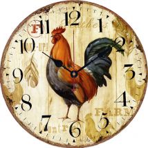 Horloge Murale Rétro Silencieux Non tic-tac l'horloge, Fonctionnant sur Batterie Décoratif Pendules Murales pour la Cuisine/ Le Salon/ Chambre/ Ferme