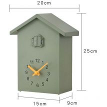 Horloge Murale Style Nordique avec Oiseau Coucou - Heure Verte