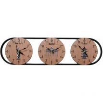 Horloge murale trois fuseaux horaires tempus