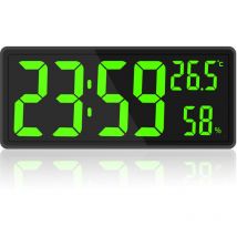 Lablanc - Horloge numérique grand écran, grande horloge murale numérique avec température et humidité, horloge murale numérique avec chiffres led