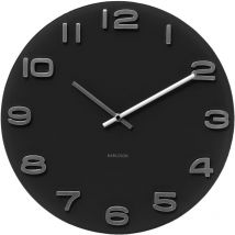 Horloge ronde vintage en verre 35 cm Noir