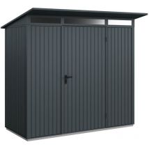 Hörmann Metall-Gerätehaus Berry Classic mit Pultdach Typ 1, 248 x 153 cm anthrazitgrau 3,8 m² 1-flüglige Tür