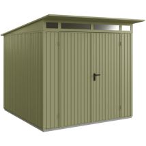 Hörmann Metall-gerätehaus Berry Classic Mit Pultdach Typ 2, 248 X 283 Cm, Schilfgrün, 7 M², 2-flüglige Tür