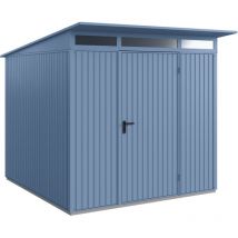 Hörmann - Metall-Gerätehaus Berry Classic mit Pultdach Typ 2, 248 x 283 cm taubenblau 7 m² 1-flüglige Tür