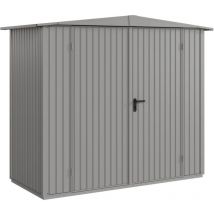 Hörmann - Metall-Gerätehaus Berry Classic mit Satteldach Typ 1, 259 x 121 cm, graualuminium, 3,1 m², 2-flüglige Tür