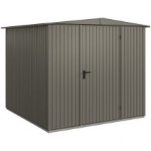 Hörmann - Metall-Gerätehaus Berry Classic mit Satteldach Typ 2, 259 x 248 cm, quarzgrau, 6,4 m², 1-flüglige Tür