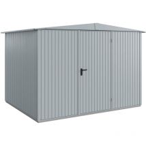 Hörmann - Metall-Gerätehaus Berry Classic mit Satteldach Typ 3, 324 x 248 cm, fenstergrau, 8 m², 1-flüglige Tür