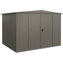 Hörmann - Metall-Gerätehaus Berry Classic mit Satteldach Typ 3, 324 x 248 cm, quarzgrau, 8 m², 2-flüglige Tür
