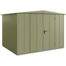 Metall-gerätehaus Berry Modern Mit Satteldach Typ 3, 324 X 248 Cm, Schilfgrün, 8 M², 2-flüglige Tür - Hörmann