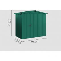 Ecostar Metallgerätehaus Made By Hörmann 214 X 118 Gerätehaus Aus Metall In Grün, Geräteschrank Mit 0,4 Mm Wandstärke Gartenhaus