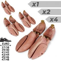 Jago - Hormas para Zapatos - Set de 2, en Forma de Pie, Ajustable, Madera de Cedro, Aluminio, Talla 39-40 - Ensanchador, Agrandador, Moldeador,