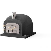 Movelar - tuozi - Horno de Leña Exterior de Obra kitaway (Negro - 100 x 100 x 65 cm) – Horno de leña de obra para exteriores, aislamiento térmico,