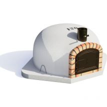 Movelar - Horno de Leña Exterior de Obra vulcano esquina Blanco 120x120x76 cm Sin Aislamiento Horno de Leña para Esquina en Terraza o Jardín - ref: