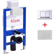 82cm Vorwandelement Set, Unterputz Spülkasten Mit Weiß Runde Betätigungsplatte, Vorwandspülkasten Für Wand-wc - Horow