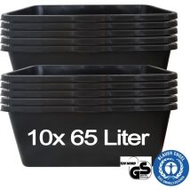 Hossi's Wholesale - 10 Stück Mörtelwanne 65 Liter für Baustelle, Haushalt, Garten, Industrie uvm. – Mörtelkübel für Mörtel, Beton, Schutt & Baustoffe