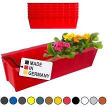 Buri - Hossi's Wholesale 6 Euro-Paletten Blumenkästen-Einsätze 37,3cm Rot Pflanzkasten für Europalette Palette Balkonkasten Blumentopf aus stabilen
