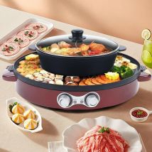 Senderpick - Hot Pot Barbecue électrique 2 en 1, 2200 w, multifonction, double séparation, plaque de cuisson, casserole chaude, anti-adhésif, pour