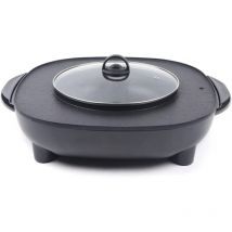 Gojoy - Hot Pot Barbecue électrique 2 en 1 Double casserole Séparation Coréenne Grill électrique 2100 w Poêle anti-adhésive pour restaurant familial