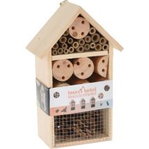 Hôtel à insectes en bois 15x9x25 cm