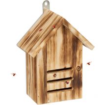 Hôtel à insectes, en bois non traité, pour coccinelles, à suspendre, h x l x p : 22 x 17 x 10 cm, nature - Relaxdays