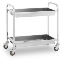 Hotel Catering Serving Trolley Two Shelves 160Kg Capacity Shelf Stainless Steel
