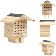 Hôtel d'abeilles Bois de sapin massif 22x20x20 cm - Maison à Abeilles - Hôtel à Abeilles - Abri à Abeilles - Nichoir à Abeilles - Abeille Solitaire