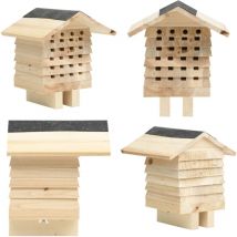 Hôtel d'abeilles Bois de sapin massif 22x20x20 cm - Maison à Abeilles - Hôtel à Abeilles - Abri à Abeilles - Nichoir à Abeilles - Abeille Solitaire