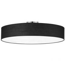 Frankystar - Hôtel Plafonnier Rond 5 Lumières Abat-jour en Tissu Noir et Métacrylate d. 65Cm