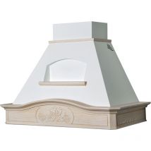 Webmarketpoint - Hotte désirée en inox blanc et structure en bois avec incrustation couleur corde 90 cm