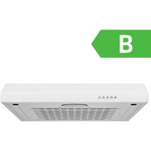 Hotte Aspirante Casquette Visière 60cm FIREGAS -3 Vitesses - Évacuation et Recyclage - Classe B - Filtre en Coton - Blanc