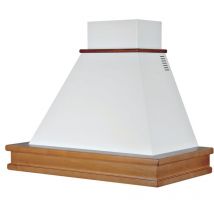 Webmarketpoint - Hotte aspirante syene en acier inoxydable bianco e corniche en couleur bois noce evita cm 120
