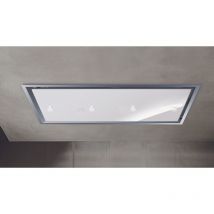 Baraldi - Hotte de plafond Gea Flat 120x60 cm. - Inox/Verre blanc avec led – 800 m3/h