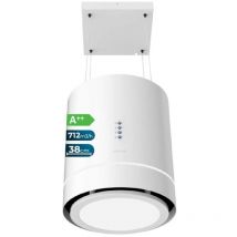 Cecotec - Hotte suspendue ronde Bolero flux cre 448000 blanc a++ de 44cm de diamètre, finition blanche, aspiration 800m3/h, moteur 210w, classe a++,