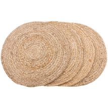 Bombay Platzsets Ø38cm – Set von 4 – Geflochtene Tischsets aus natürlichen Materialien – Zeitloses Design für jeden Anlass