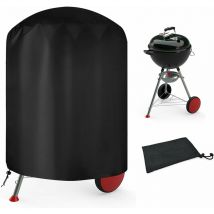 Housse Barbecue Exterieur Rond,Housse Barbecue Bâche de Protection BBQ,210D Oxford Bache Barbecue Exterieur Protection 77x 72 cm