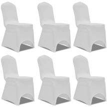 Torana - Housse blanche extensible pour chaise 6 pièces