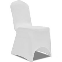 Inlife Housse blanche extensible pour chaise 6 pièces