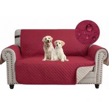 Housse Canapé 2 Places,Impermeable Housse de Canapé, Universelle Housse Canape Protege Canape Chat Chiens Griffures Antidérapante,Bourgogne