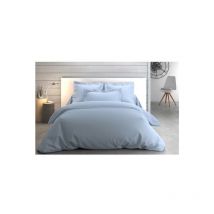 Anne De Solène - Housse de couette Housse couette Vexin 140x200cm azur Percale 80F