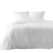 Housse couette + 2 taies 220 x 240 cm Tufte heltie blanc