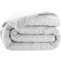 Housse couette satin de coton 240 x 260 cm uni blanc