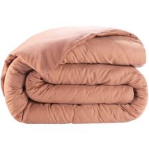 Housse couette satin de coton 240 x 260 cm uni rose