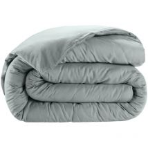 Housse couette satin de coton 240 x 260 cm uni vert celadon